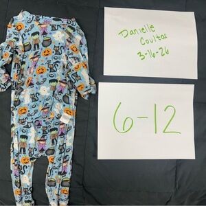 Kids Halloween One-Piece Pajamas - Light Blue